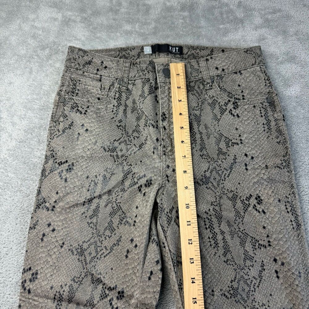 KUT From the Kloth Jeans Women's 4 Brown Donna Fab AB Ankle Skinny Snake Print - Picture 7 of 12